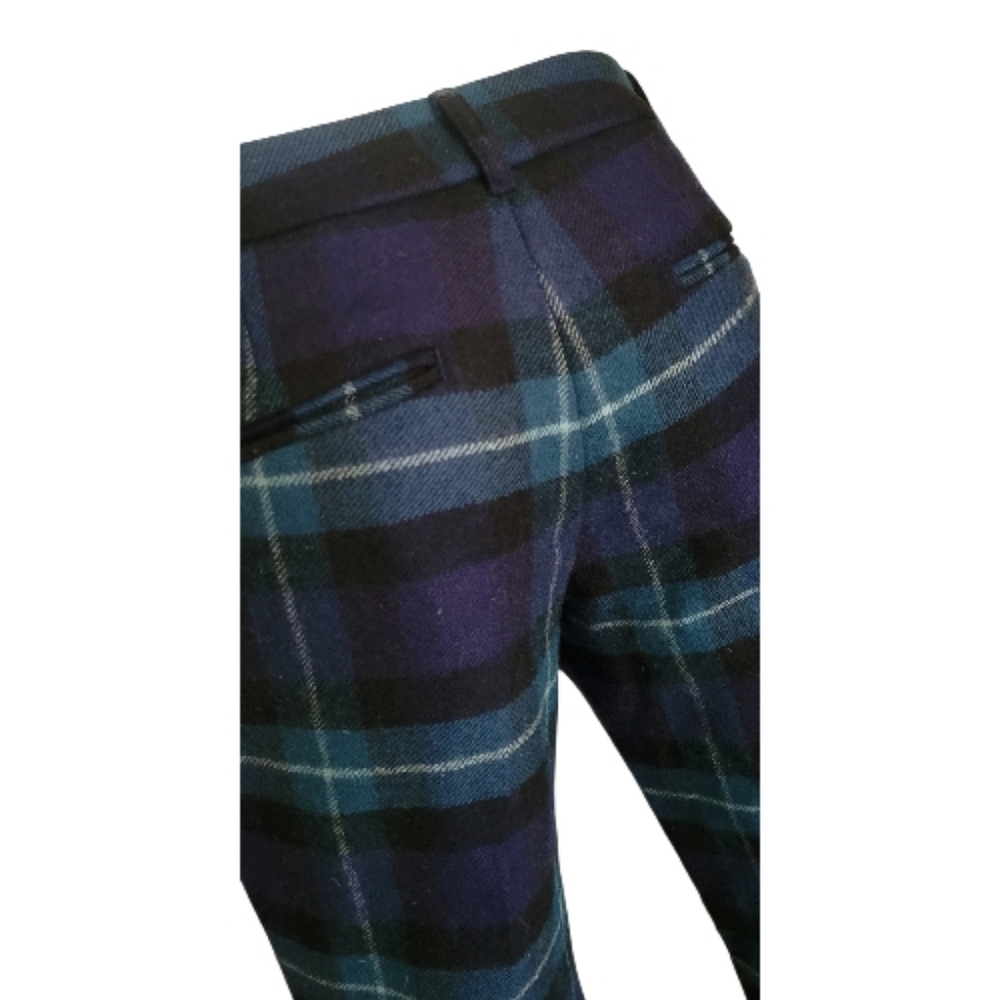 Rare LL Signature Bean Vintage Green / Blue Plaid Wool Pants / Trousers Sz 2 - Picture 6 of 7